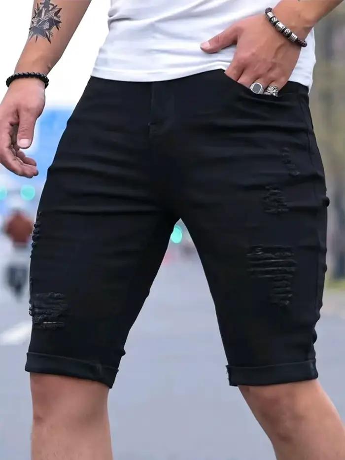 Short en jean rétro pour homme