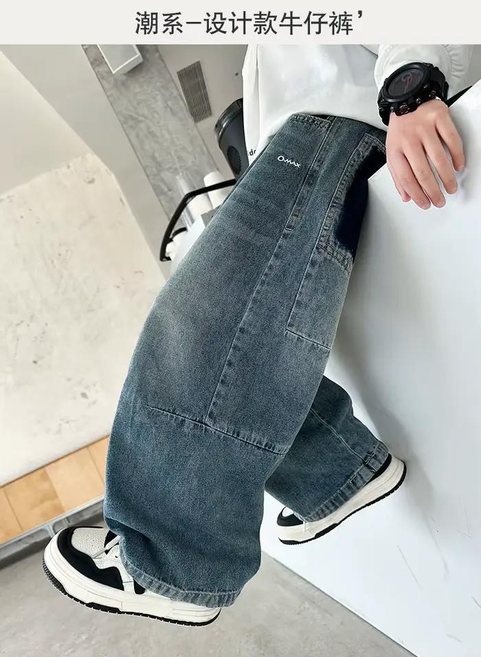 Jeans décontractés bywindto pour garçons style streetwear automne durable et confortable pour les sorties et les activités de plein air