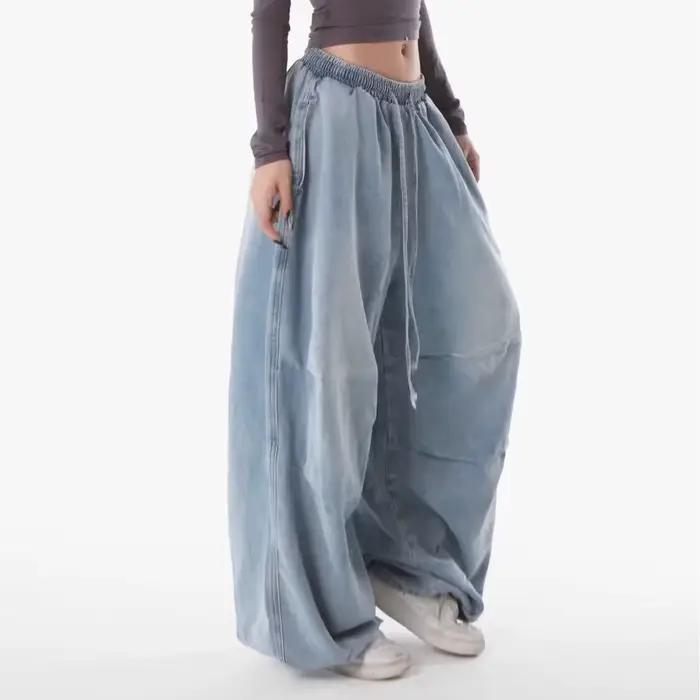 Jean Paratrooper Américain Plissé à Taille Élastique