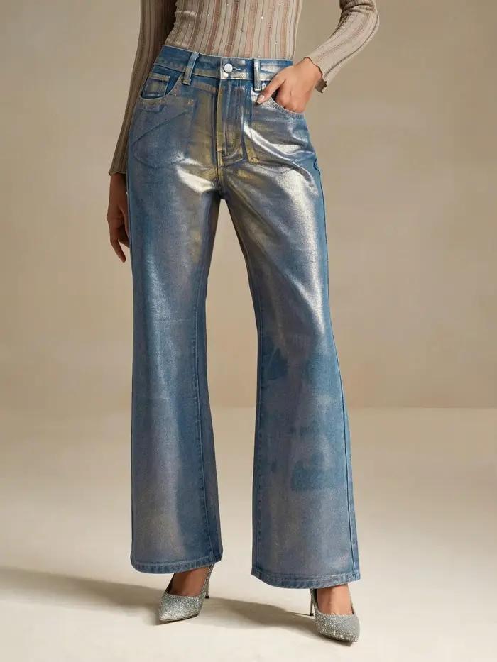 Jeans en denim vintage à taille haute