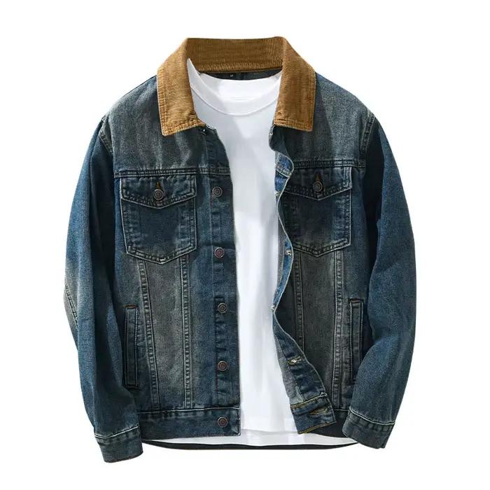 Vestes en denim patchwork pour hommes
