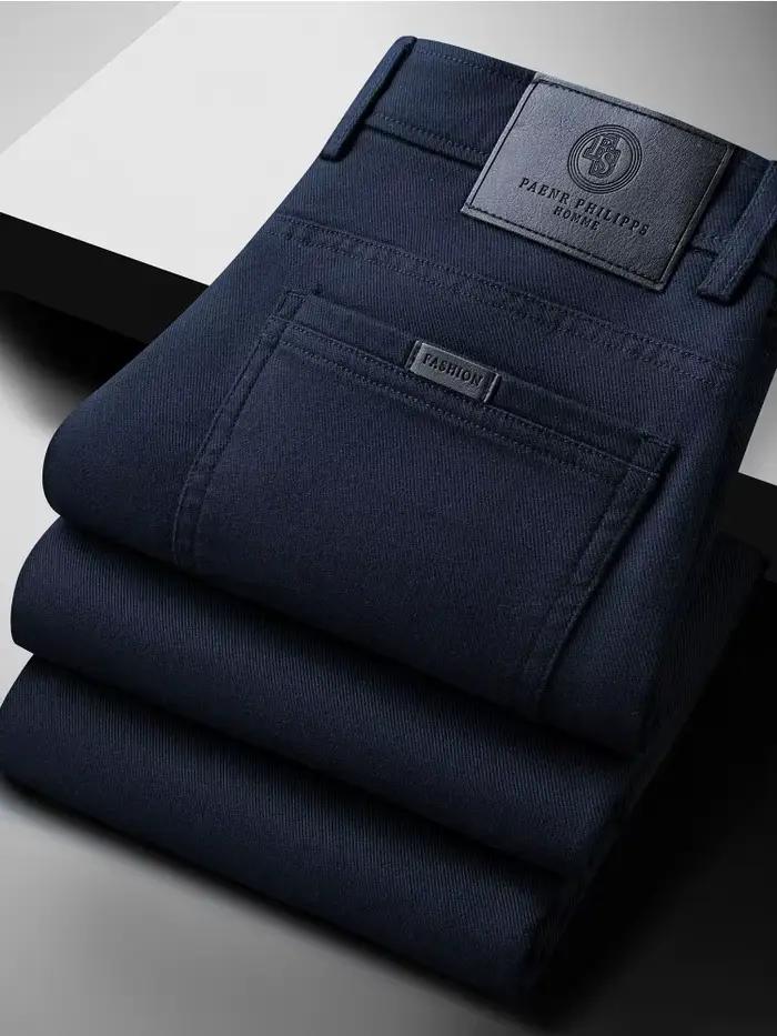 Jeans en Lyocell de Haute Qualité pour Hommes – Nouvelle Collection Printemps-Automne – Pantalon Long Droit Tendance – Tissu Doux et Extensible – Marque Classique pour Affaires