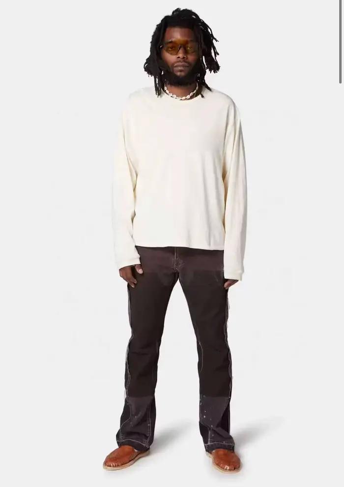 Jean évasé délavé et salissé style rétro GPT de qualité supérieure 2025 pour homme – Pantalon en denim décontracté