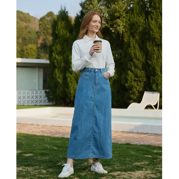 Jupe en denim de coton SOUTH TAO élégante pour femmes printemps été style décontracté ocassions variées