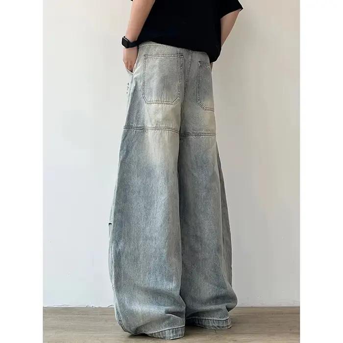 YIBASHU – Jean déchiré bleu gothique Y2K pour femme