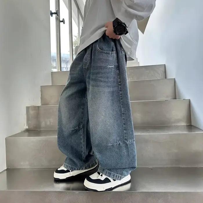 Jeans décontractés bywindto pour garçons style streetwear automne durable et confortable pour les sorties et les activités de plein air