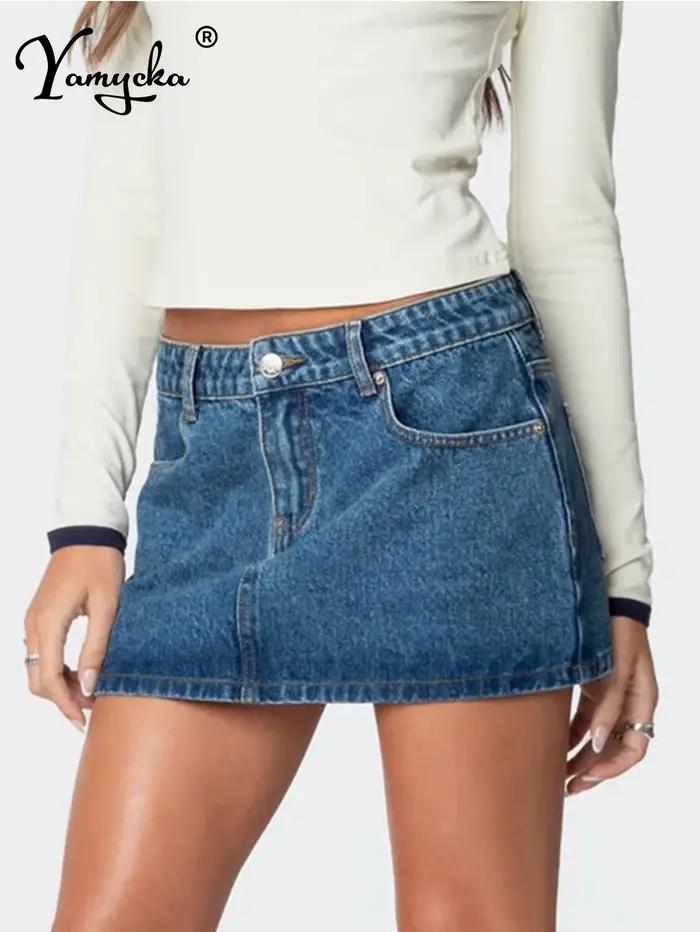 Mini jupe en jean noir Sexy pour femmes
