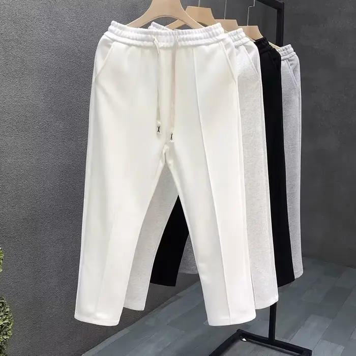 Pantalon décontracté à jambe droite pour homme – Tendance été 2026 – Coupe ample avec cordon de serrage – Polyvalent –