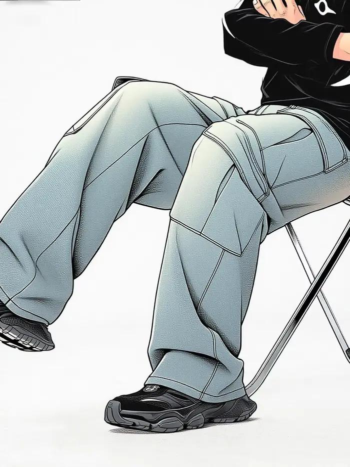 Pantalon de travail en denim ample pour hommes