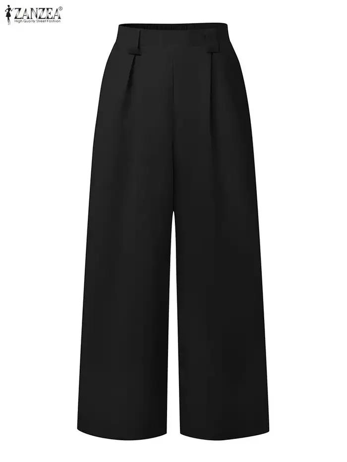 2025 ZANZEA mode femmes Pantalon automne taille haute bureau travail