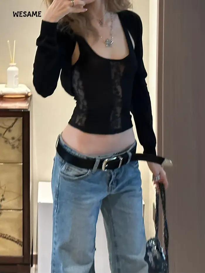 Baggy bas atterrissage Flare jean minimalisme japonais Y2K Clash Street Style Denim pantalon Grunge cloche-bas haute rue