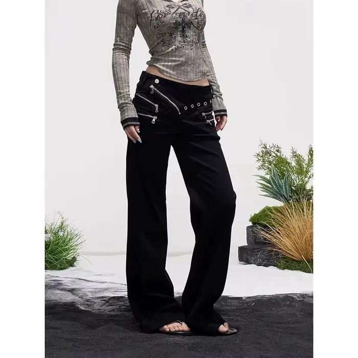 YIBASHU Jean évasé pour femme