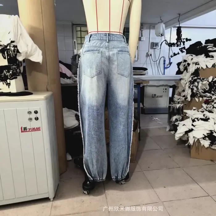 Nouveau Jean déchiré délavé pour femme