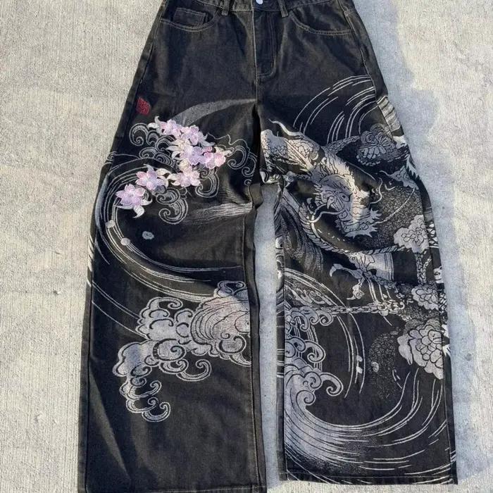 Jeans baggy vintage punk streetwear pour hommes