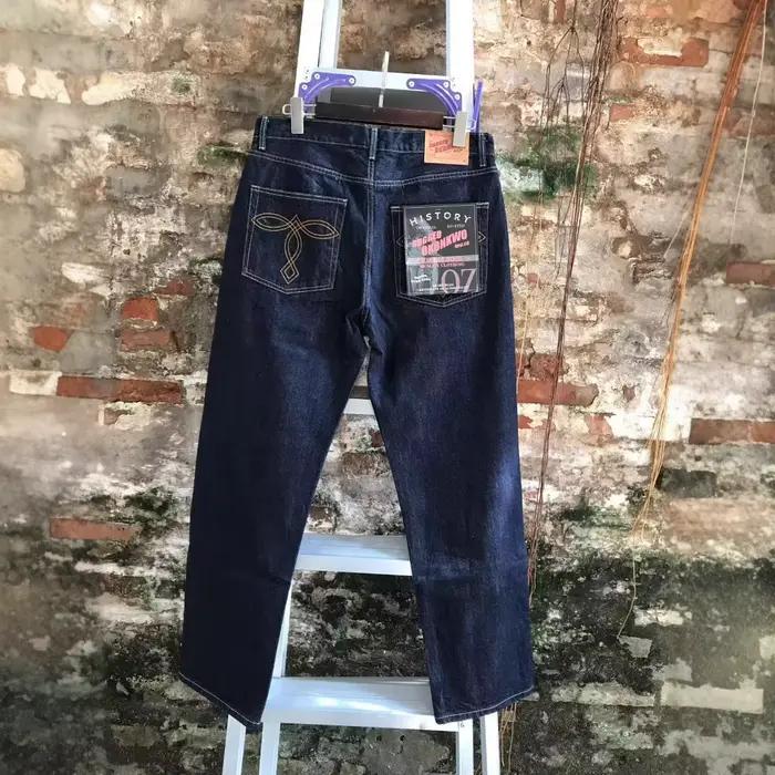 100% coton 13.2oz lourd lisière brute jambe droite jean pour hommes 2025 automne classique arcuate Denim pantalon OKONKWO