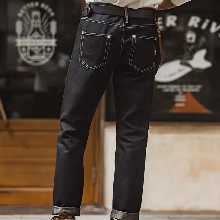 Maden-Jean Vintage en Denim Brodé localité pour Homme