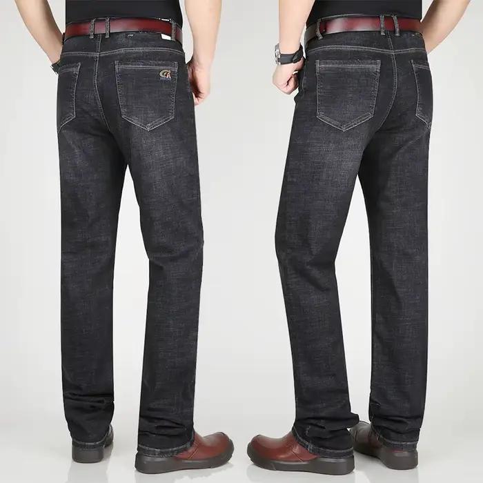 Jeans Extra Longs 117cm Hommes, Bleu Ciel, Broderie et Durabilité Automne Printemps