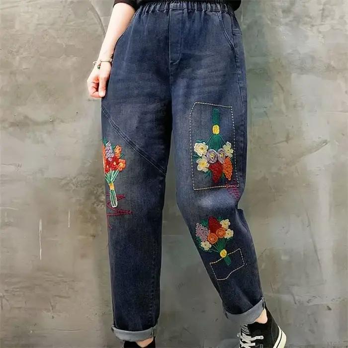 Jean Taille Haute en Denim pour Femme