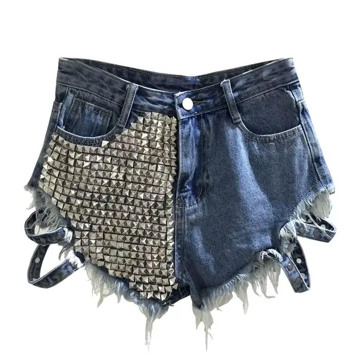 Jean en Denim à Rivets pour Femme