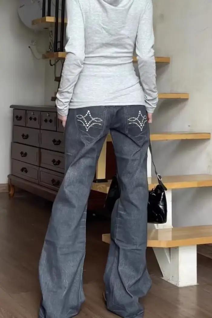 Jean femme Y2k pantalon Vintage taille basse Bootcut