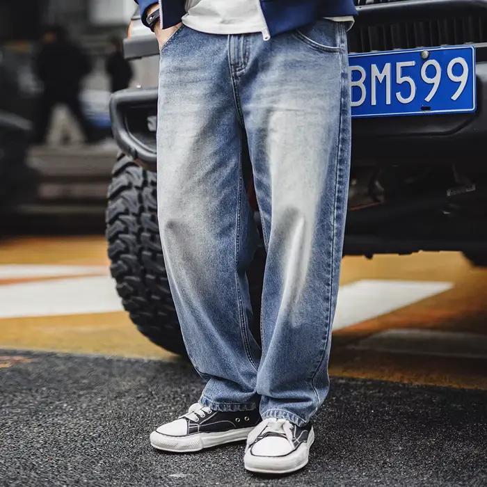 Maden-Jean en denim délavé pour homme