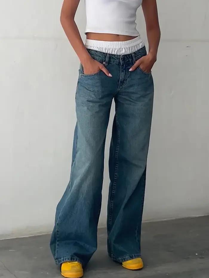 Y2k – jean taille basse Vintage pour femmes