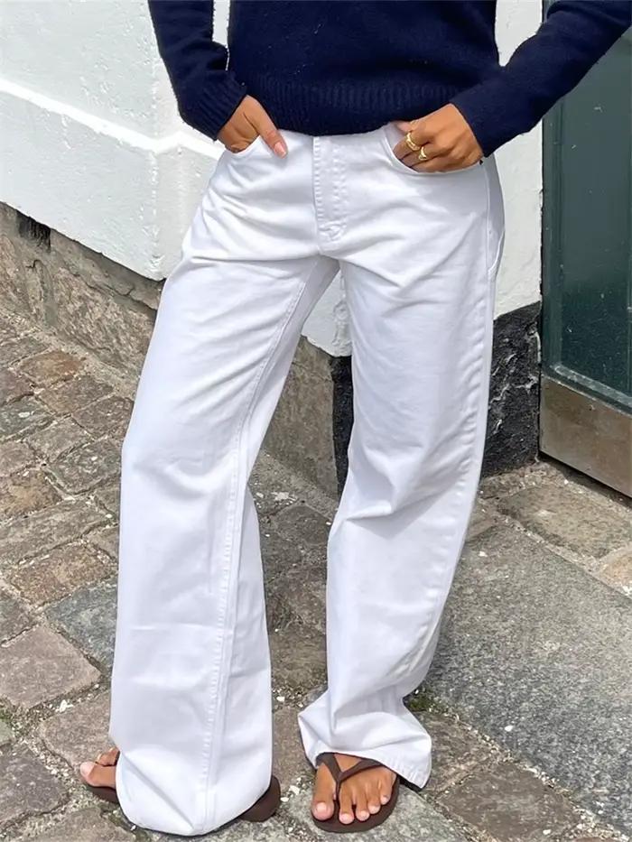 Femmes mode jean étoile motif lâche Denim pantalon printemps automne décontracté taille basse
