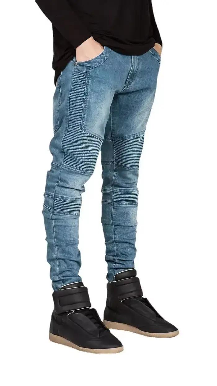 Jean slim délavé et vieilli pour homme