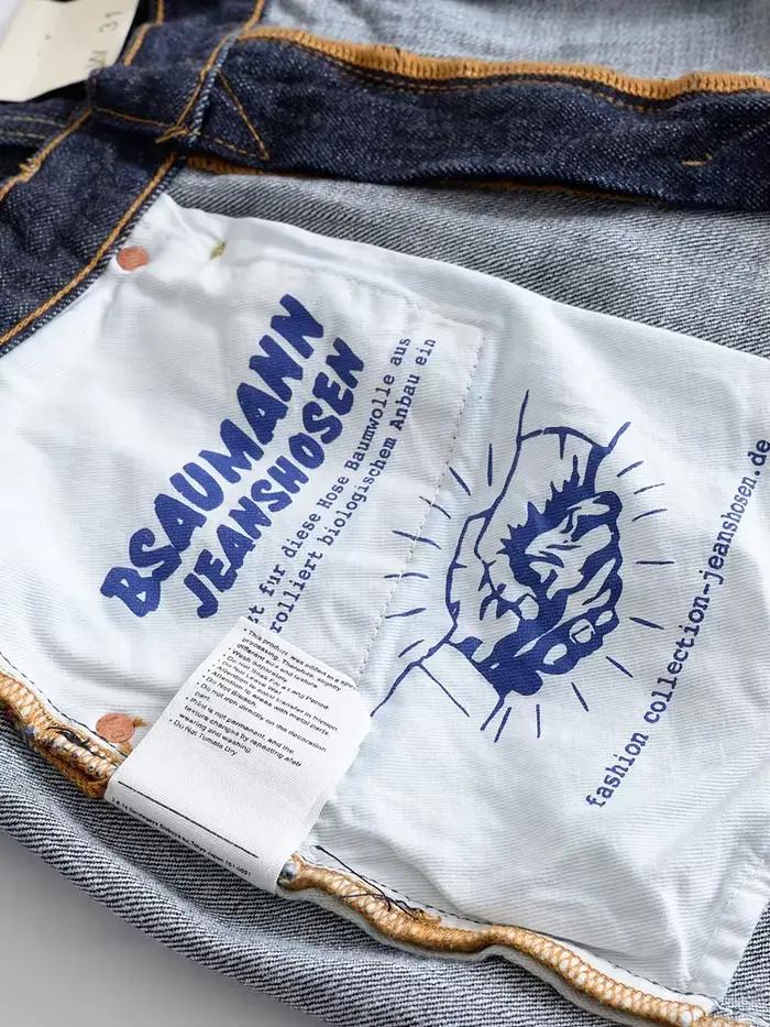 Jean en Denim à lisière rouge lourde pour hommes