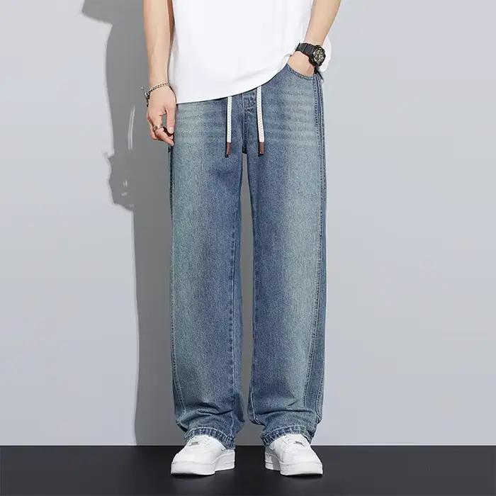 Hommes Jeans Décontractés Bleu Adoucissant Taille Élastique Style Rétro Occasions Spéciales Shopping Vacances
