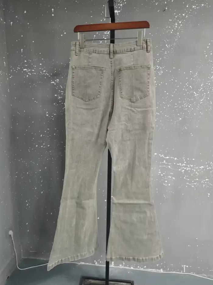 PFNW froissé Design Vintage homme jean haute rue pleine longueur lavé pantalon à jambes larges à la mode botte coupe