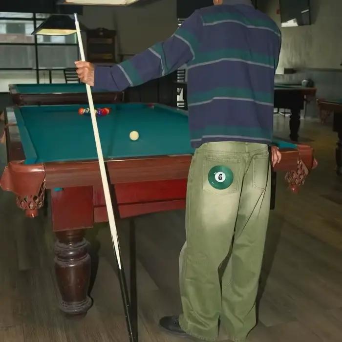 Jeans rétro Matcha brodés style billard homme coupe ample jeans BiggOrange pour hommes jeans amples four seasons streetwear casual formal occasions