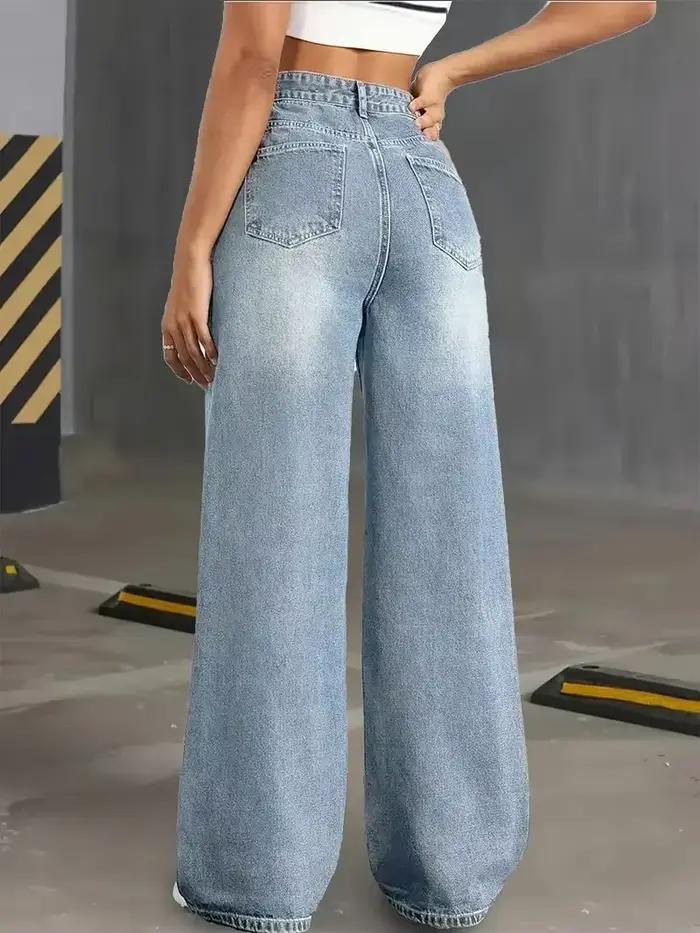 Jeans Y2k pour femme, bleu classique