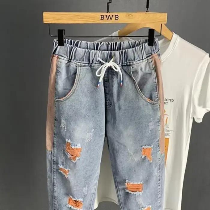Jean Délavé avec Trous pour Homme