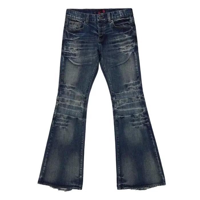 HOUZHOU Y2k Gothic Vintage Bootcut Jeans Homme Femme Harajuku American Retro Flared Denim Trousers Grunge Punk Hip Hop Streetwear