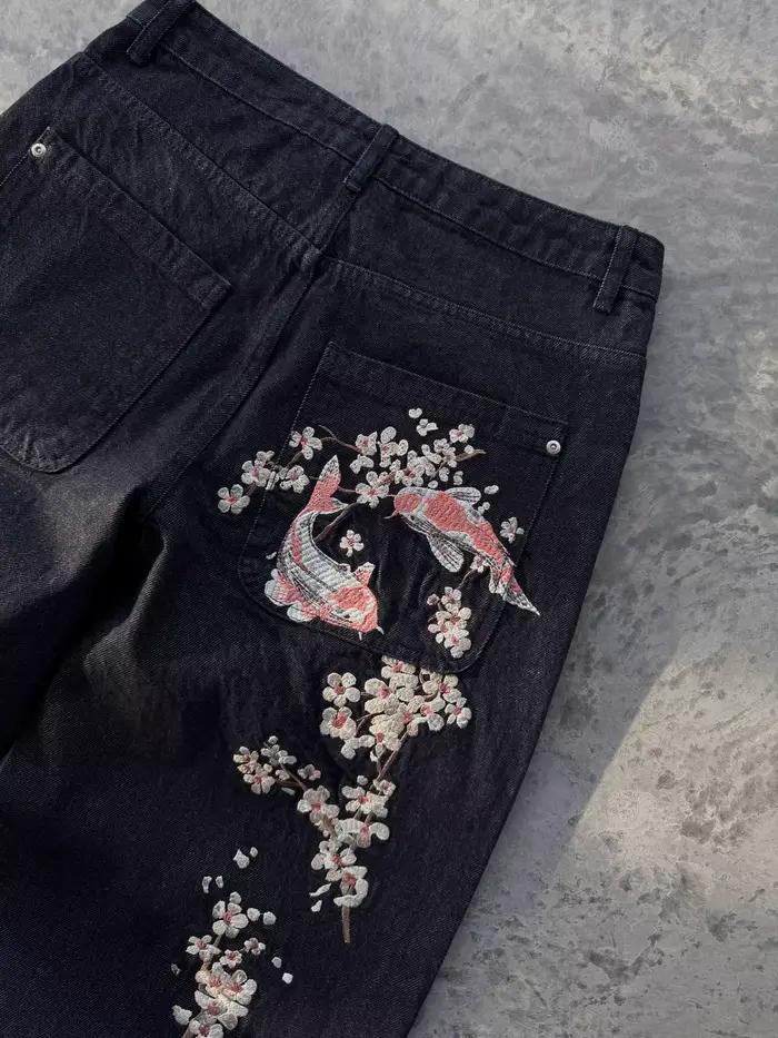 Jeans amples de style américain pour hommes et femmes