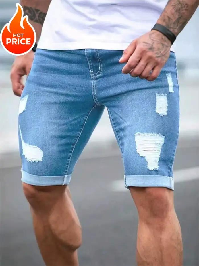 Short en jean rétro pour homme