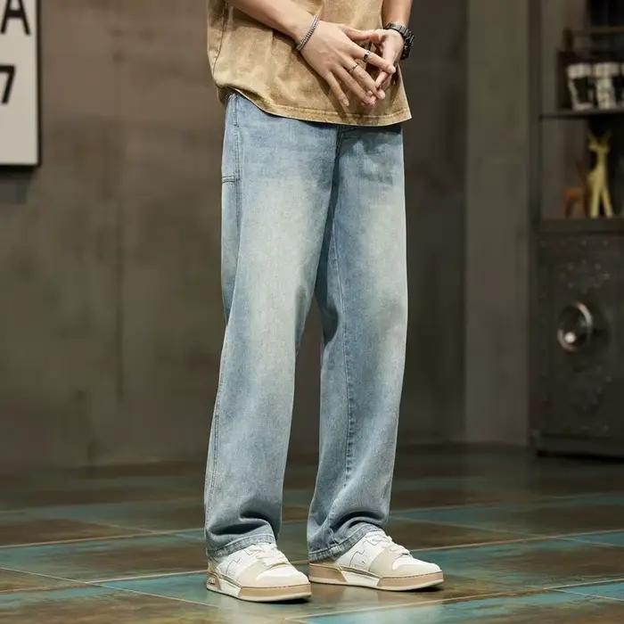 Jean baggy bleu clair pour homme