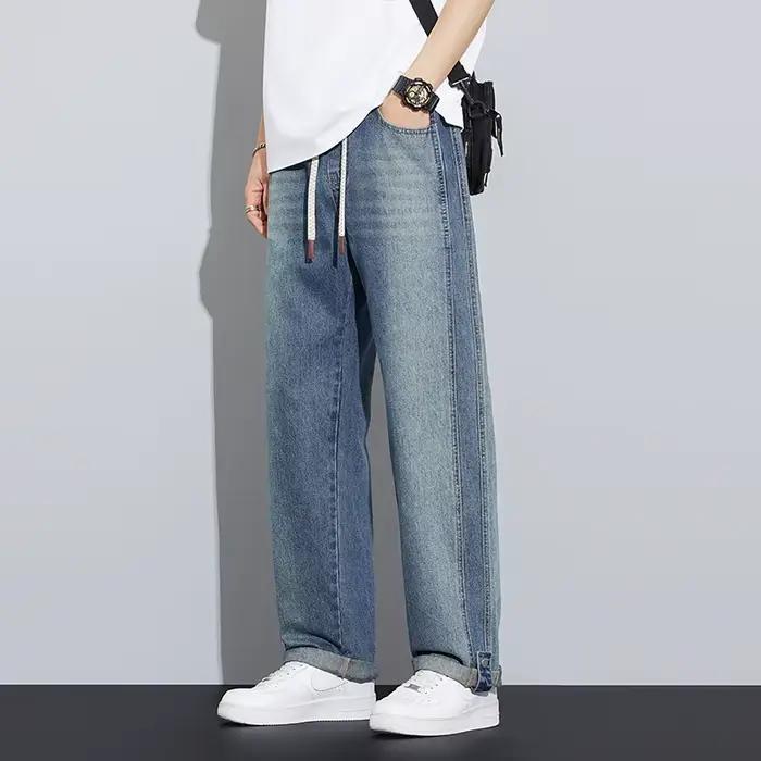 Hommes Jeans Décontractés Bleu Adoucissant Taille Élastique Style Rétro Occasions Spéciales Shopping Vacances