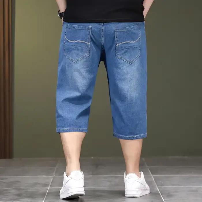 At-Short long en jean taille haute pour homme