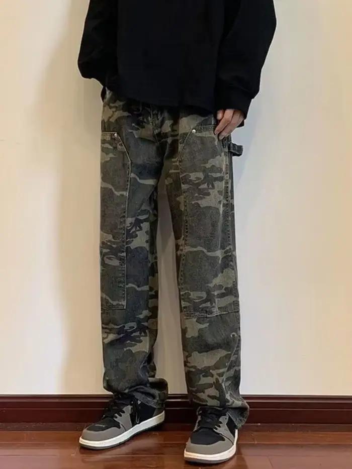 Jean pour hommes épissé Cargo homme Cowboy pantalon Camouflage