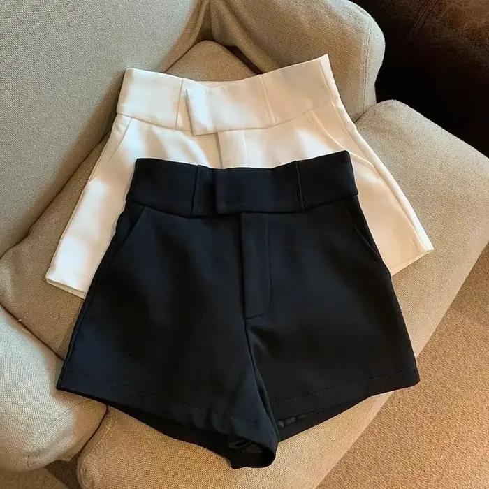 Shorts Femmes FJShorts Noir Blanc Taille Haut Jambes Larges Streetwear Y2K Occasions Spéciales Printemps Été