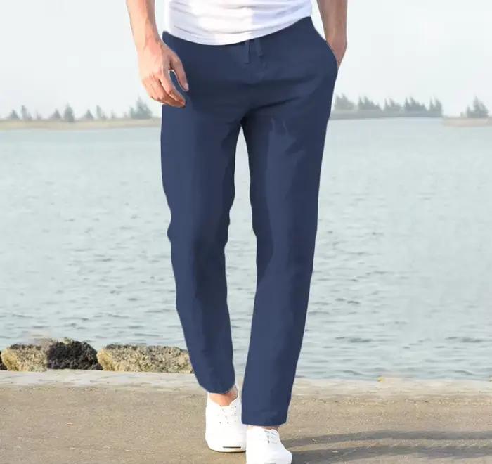 Pantalon en coton et lin pour homme
