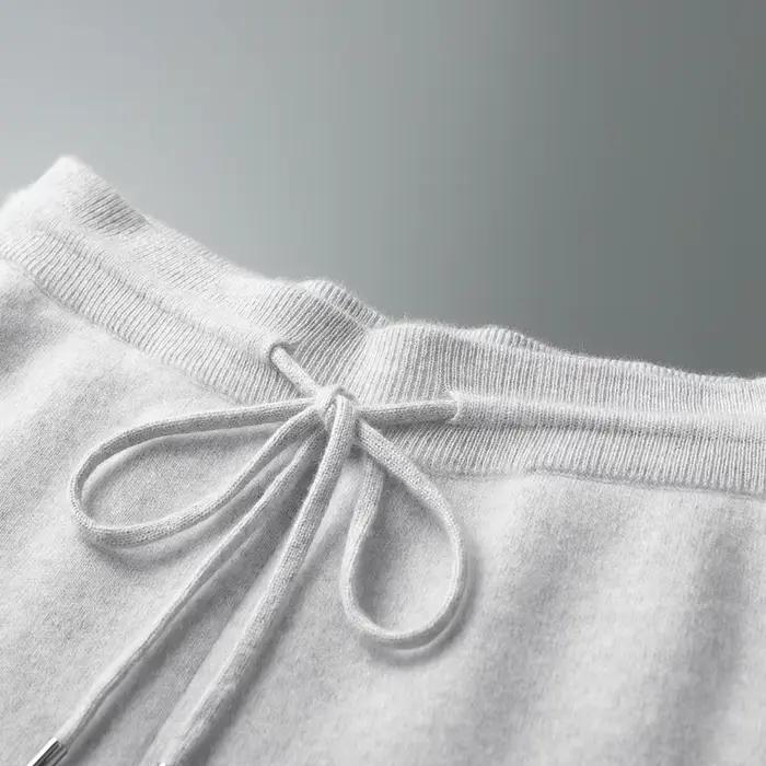 Pantalon tricoté à jambes larges pour hommes en laine pure, élégant et confortable, pour hiver et occasions professionnelles
