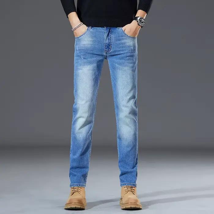 Jean droit extensible rétro pour hommes