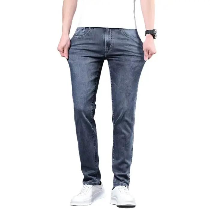 Jean en denim élastique décontracté et tendance pour homme – Léger