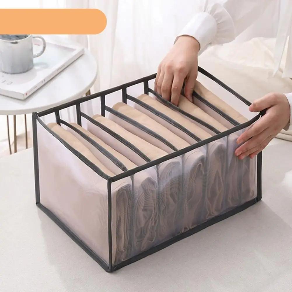 Boîte de rangement pour jeans à 7/9 compartiments, organiseur de tiroir pour vêtements, séparateur d
