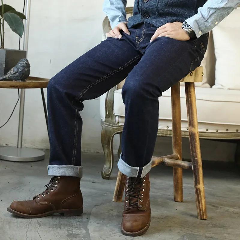 Red Tornado O3D10 12oz jean taille basse pour hommes lisière Denim droit coupe ajustée