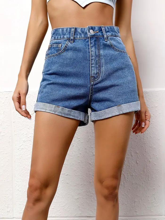 Shorts en jean décontractés et amples pour femmes, couleur unie, nouveau style d'été, tendance stree