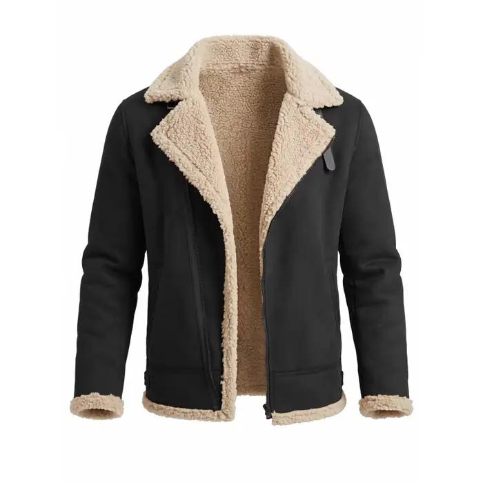 Nouvelle arrivée, veste en polaire pour homme, style streetwear, veste chaude en faux daim, veste lé